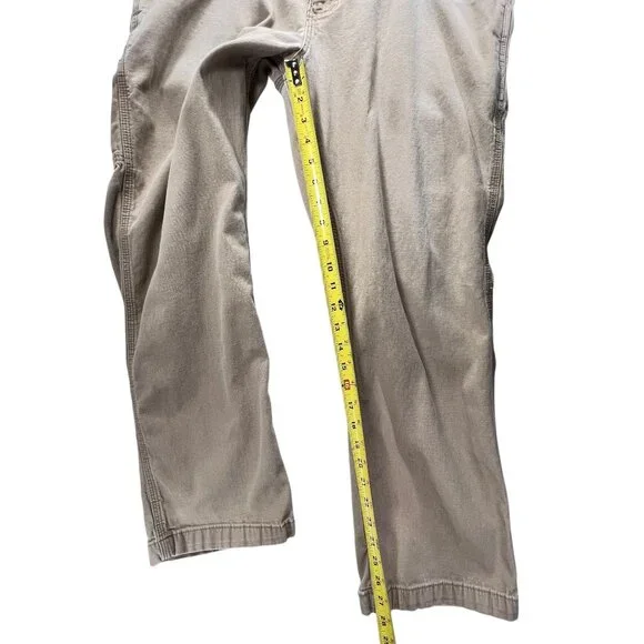 Carhartt Beige Relaxed Fit Canvas Pants Carpenter Cargo Pockets 40x30 RN 14806 - Picture 14 of 16